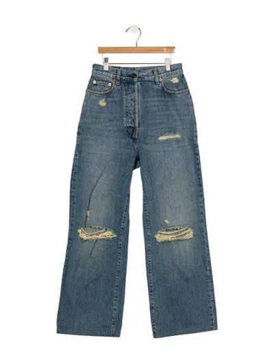 Pre-owned Gucci High-rise Wide Leg Jeans In Blue