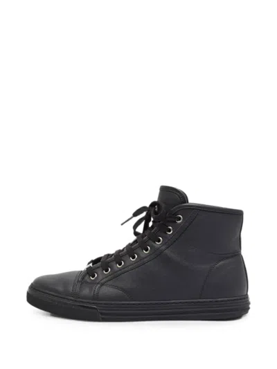 Pre-owned Gucci High-top Sneakers In Black