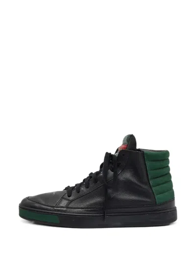 Pre-owned Gucci High-top Sneakers In Black
