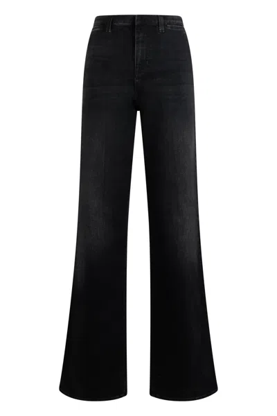 Gucci High-waist Flared Cotton Jeans In Black