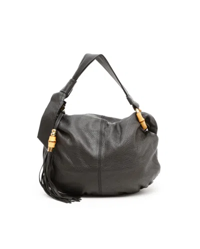 Gucci Hobo Bamboo Bag In Black