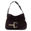 GUCCI GUCCI HOBO BROWN SUEDE SHOULDER BAG (PRE-OWNED)