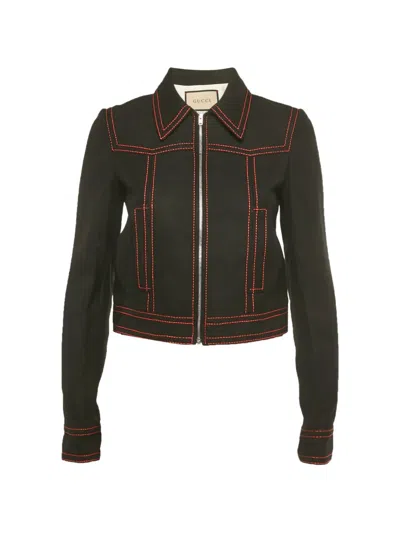 Pre-owned Gucci Hollywood Babylon Zip Jacket In Black