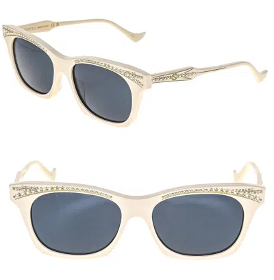Pre-owned Gucci Hollywood Forever 1299 Ivory Blue 004 Crystal Stud Sunglasses Gg1299s