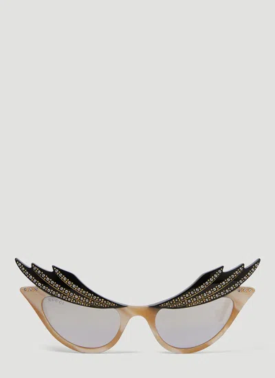 Gucci Hollywood Forever Cat Eye Sunglasses In Beige