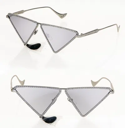 Pre-owned Gucci Hollywood Forever Love Parade Teardrop 1252 Silver Sunglasses Gg1252s 001