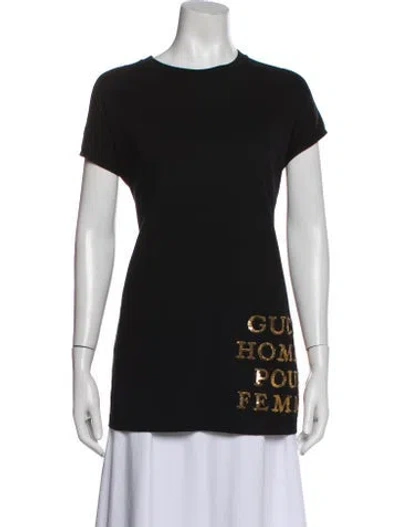 Pre-owned Gucci Homme Pour Femme' Graphic Print T-shirt In Black