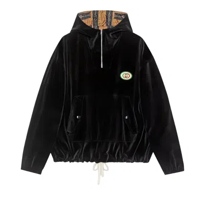 Pre-owned Gucci Hooded Chenille Sweatshirt 'black' | Men's Size L