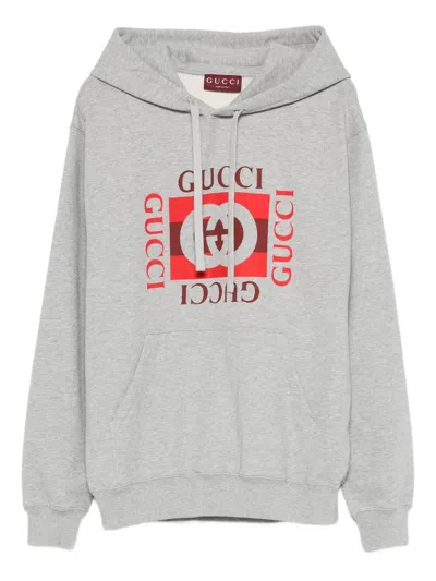 GUCCI HOODED COTTON JERSEY SWEATSHIRT