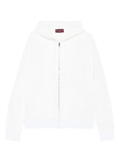 Gucci Hooded Full Zip Jacket `gg Padded` In White