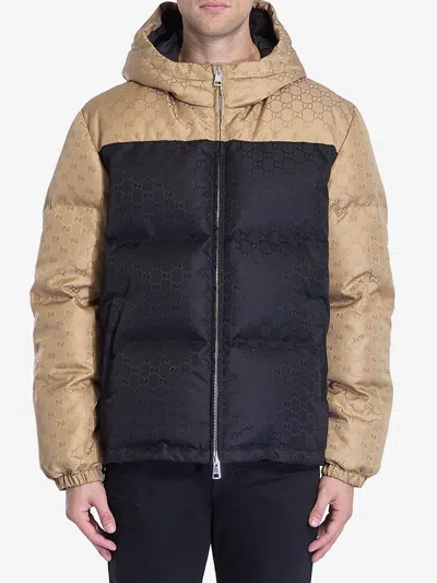 GUCCI GUCCI HOODED GG FABRIC DOWN JACKET