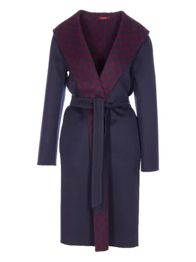 Gucci Hooded Gg-pattern Coat In Purple