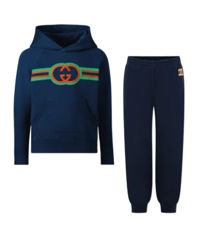 Gucci Hooded Hoodies And Trouser Sets In Black