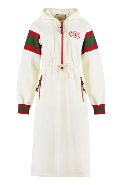 Gucci Hooded Jersey Dress In White