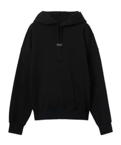 Gucci Hooded Long-sleeved Hoodie In Black