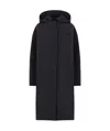 Gucci Adjustable Waist Hooded Coat In Black