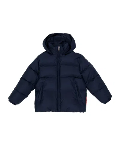Gucci Hooded Quilted Jacket In Blue