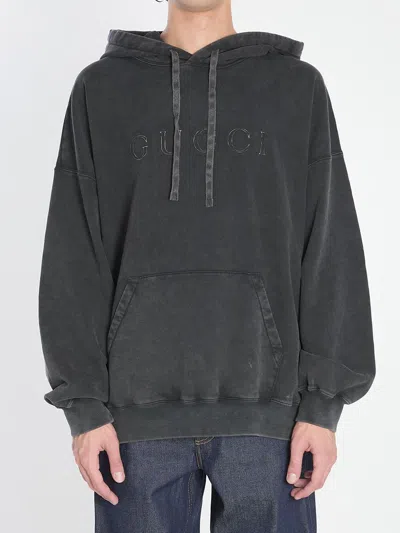 Gucci Hooded Sweatshirt In Black