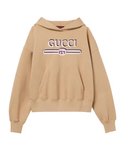 GUCCI GUCCI LOGO PRINTED HOODIE