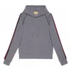 Gucci Hooded Sweatshirt With Web 'grey' In Gray