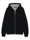Gucci Printed Double Jersey Viscose Zip Jacket In Blue