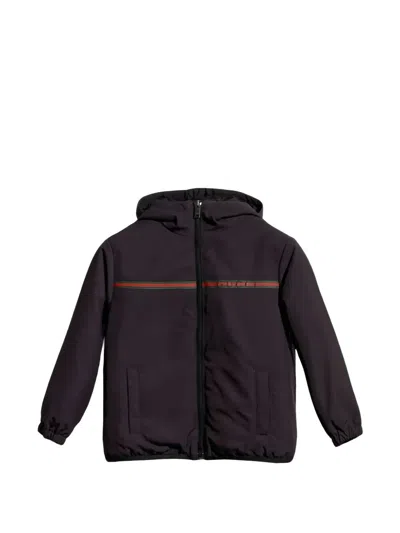 Gucci Kids' Hooded Zip Jacket "junior" In Blue