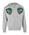 Gucci Hooded Zipper Sweater In Gray
