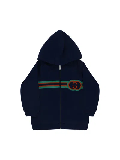 Gucci Kids' Hoodie For Boy In Blue