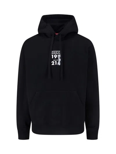 Gucci Hoodie Logo In Black