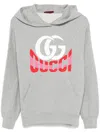 Gucci Cotton Jersey Hooded Sweatshirt In Grau