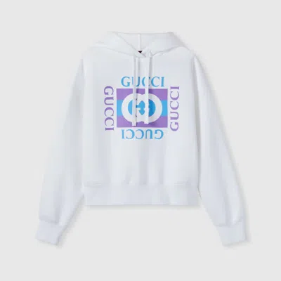 Gucci Hoodie Sweatshirt With Logo In White