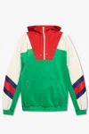 Gucci Color-block Half-zip Hooded Sweatshirt In Multicolour