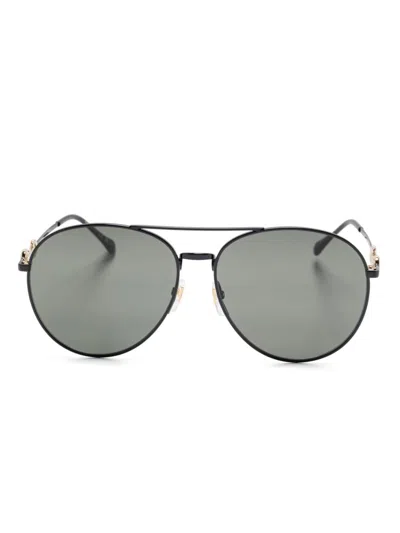 Gucci Horesebit-detail Sunglasses In Black