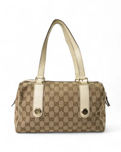 Gucci Horizontal Small Gg Supreme White Shopper In Neutral