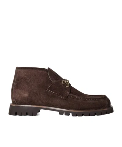 Gucci Horse Bit Buckle Ankle Boots In Black