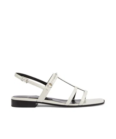 Gucci Horse Bit Buckle Flat Sandals In White