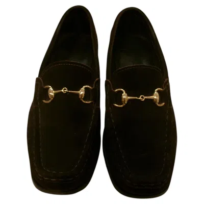 Pre-owned Gucci Horse Bit Loafers Vintage Size 34 In Black