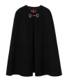 Gucci Horsebit Wool And Silk Cape In Black