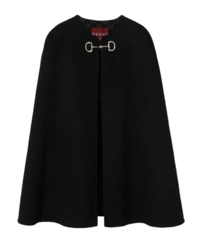 GUCCI WOOL AND SILK HORSEBIT CAPE
