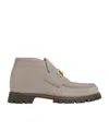 Gucci Sylke Suede Bit Moccasin Booties In Nude