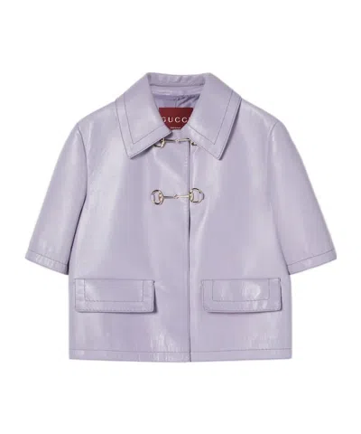 Gucci Horse Collar Button Jacket In Purple