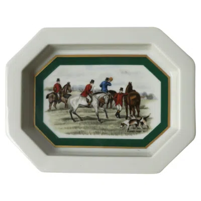 Pre-owned Gucci Horse Equestrian Porcelain Jewelry Dish In Gray