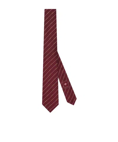 Gucci Horse-neck Clasp Jacquard Tie In Red