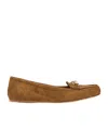 Gucci Horse Title Button Ballet Flats In Brown