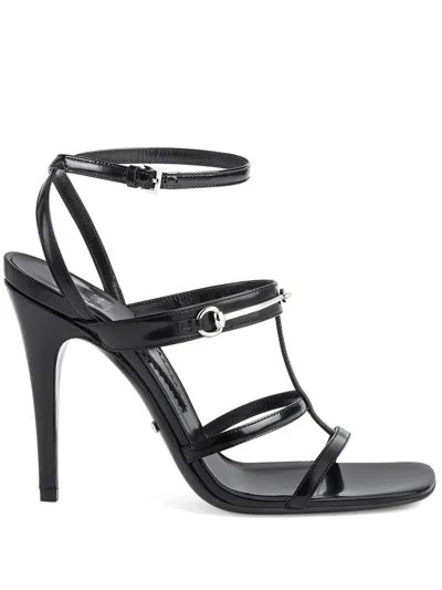 Gucci Heeled Leather Sandals In Black
