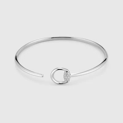 Gucci Horsebit 18k Diamond Cuff Bracelet In Metallic