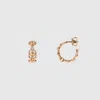 Gucci Horsebit 18k Diamond Hoop Earrings In Gold