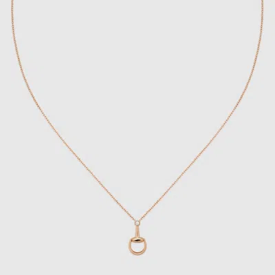 Gucci Horsebit 18k Diamond Pendant Necklace In Gold