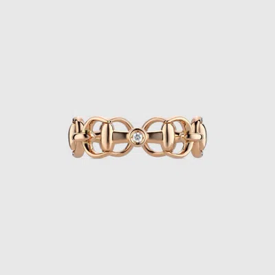 Gucci Horsebit 18k Diamond Ring In Gold