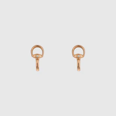 Gucci Horsebit 18k Diamond Stud Earrings In Gold